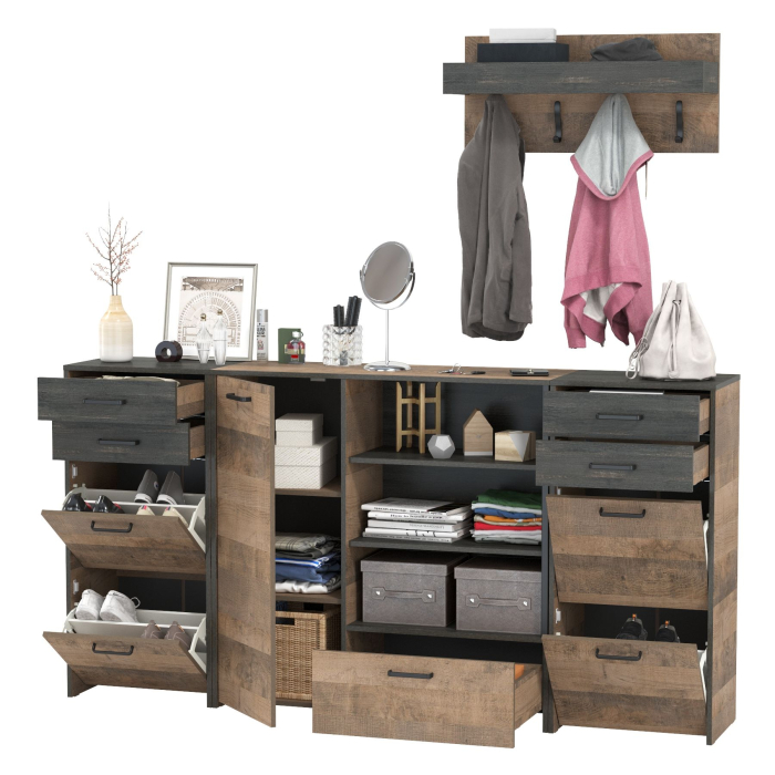 Прихожие, Тумба-комод с вешалкой и двумя обувницами Трувор