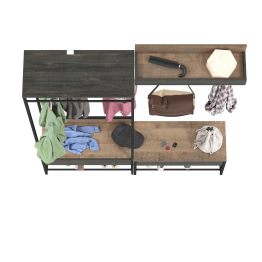 Открытая прихожая с обувницей с сиденьем и вешалкой Трувор