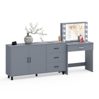 С зеркалом, Комод-тумба 123-1604 и туалетный столик с подсветкой СТ-4