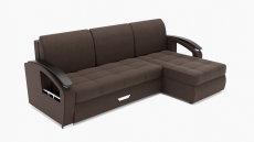 Диваны угловые в гостиную, Угловой диван Дубай-1 с оттоманкой ППУ, велюр