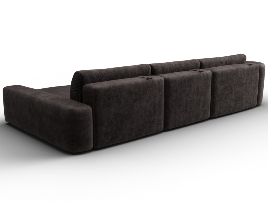 Диваны угловые в гостиную, Диван угловой Лига-066 НПБ Лонг угол правый, велюр BRUT