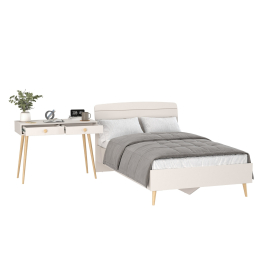 Стол на ножках с ящиками и кровать Афина 1200