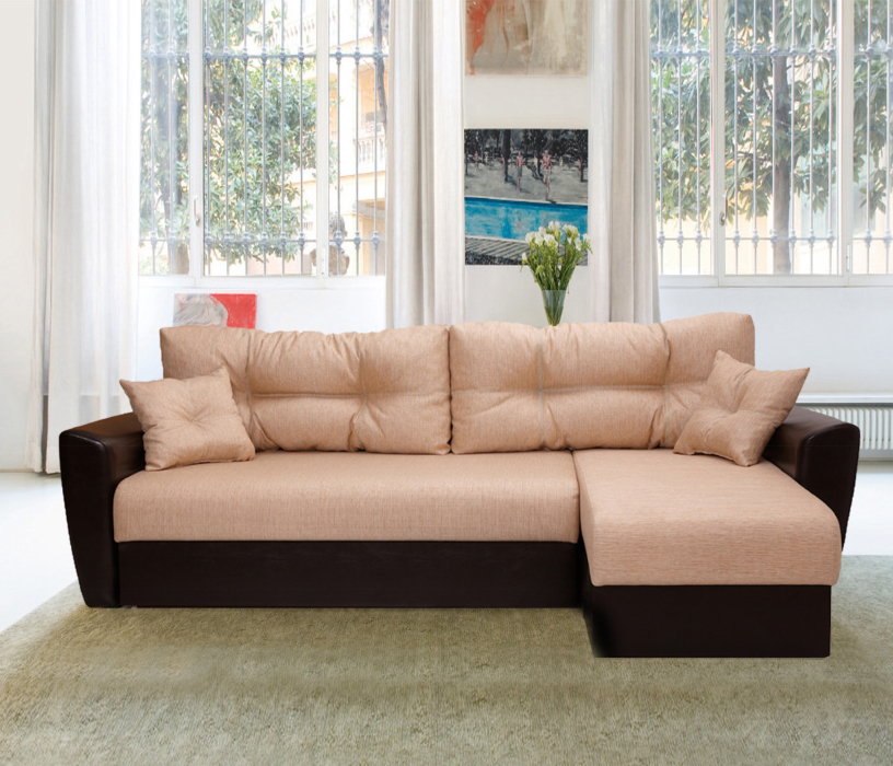 Диваны угловые, Диван угловой  Амстердам 160, рогожка /экокожа