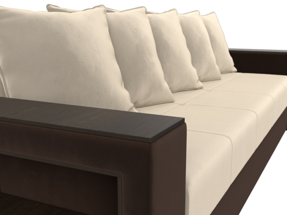 Диваны кровати со спальным местом, Диван прямой Дубай Лайт полки слева, микровельвет