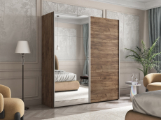 Шкафы-купе 2-х дверные, Шкаф-купе Эста ДСП+Зеркало 200х66х240