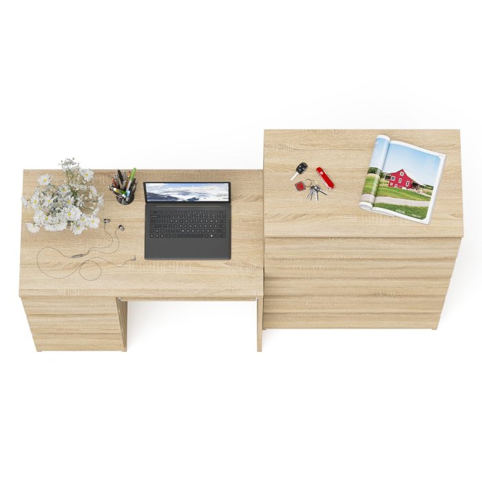 Домашние кабинеты, Комод высокий Мори МК700 5-ть ящиков и стол компьютерный Мори МС-6 левый