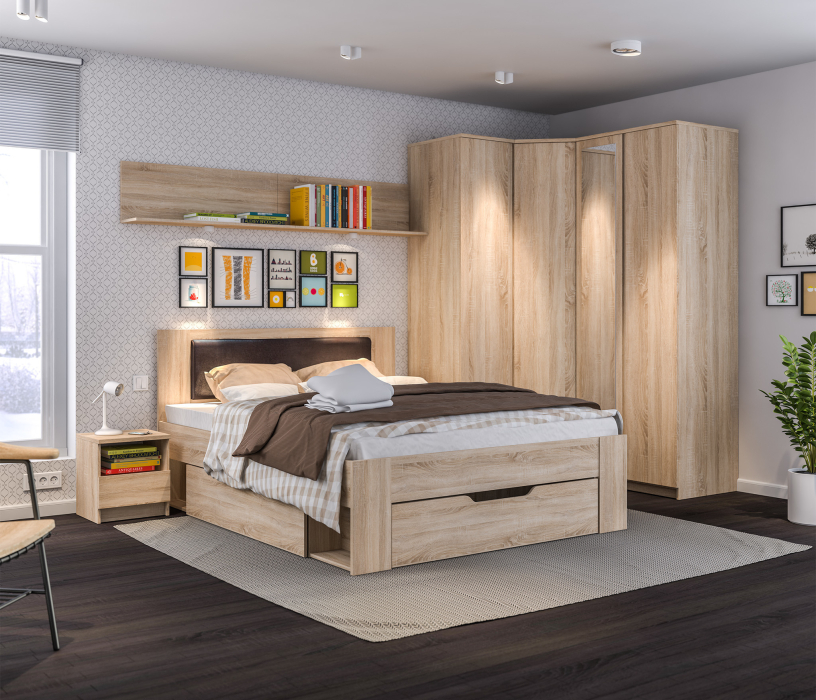 Спальные гарнитуры, Веста набор для спальни с кроватью СБ-2324