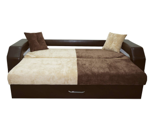 Диван-кровать еврокнижка Манчестер с подсветкой, 150, велюр/экокожа