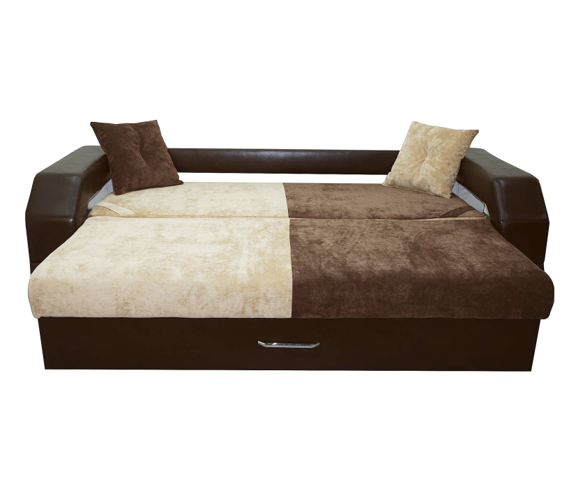 Дизайнерские диваны для гостиной, Диван-кровать еврокнижка Манчестер с подсветкой, 150, велюр/экокожа