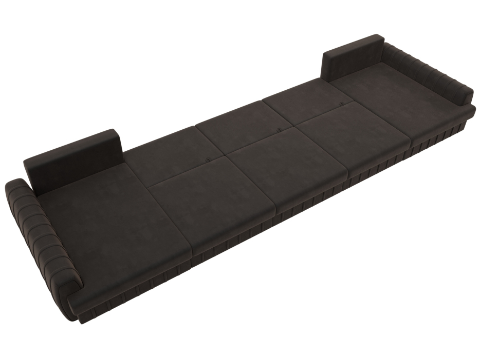 Диваны угловые в гостиную, Диван П-образный Лига-057 НПБ МегаЛонг, велюр SEVEN