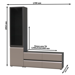 Гостиная Сидней № 09 с фасадами стекло