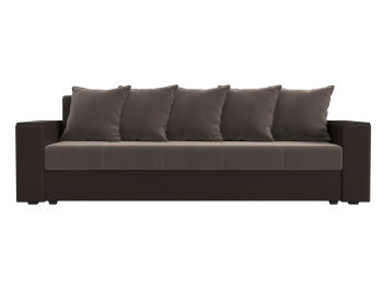 Диван прямой Дубай Лайт полки слева, велюр/экокожа