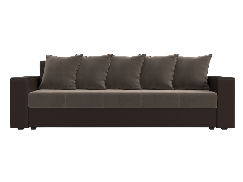 Диваны прямые, Диван прямой Дубай Лайт полки слева, велюр/экокожа