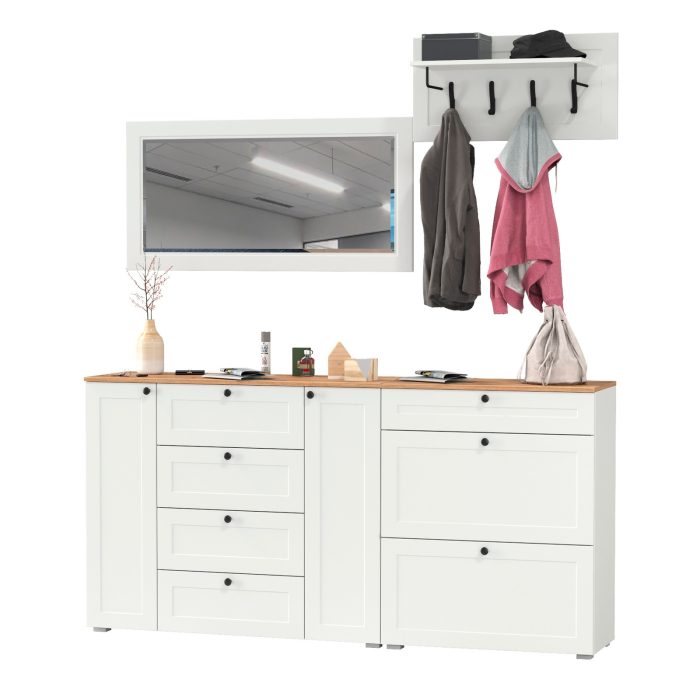 Прихожие, Мебель для прихожей Остин № 56 с вешалкой и зеркалом