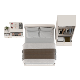 Кровать Афина 1600 с трюмо и шкафом-комодом