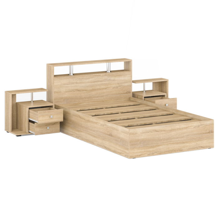 Спальные гарнитуры, Кровать Камелия 1200 с двумя прикроватными тумбами