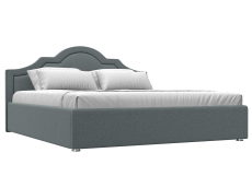 Мягкая кровать, Кровать интерьерная Афина 180, рогожка Амур