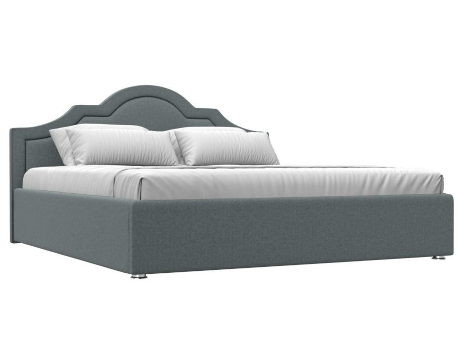 Мягкая кровать, Кровать интерьерная Афина 180, рогожка Амур