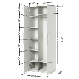 Шкаф комбинированный Мелодия МК-22 100х60
