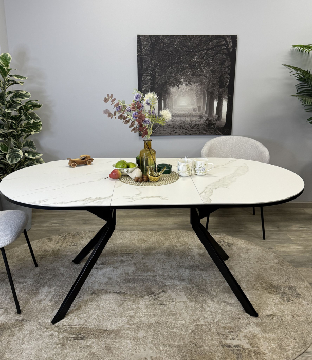 Обеденные столы, Стол Kenner DO1300 раздвижной, керамика, опоры черные