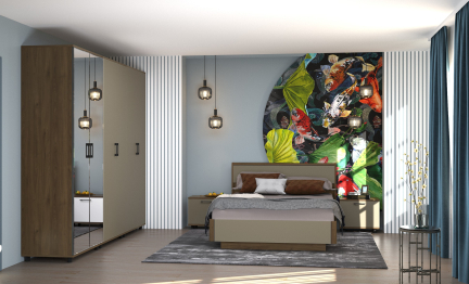 Модульная спальня Грейс композиция 5  Гикори Джексон Темный