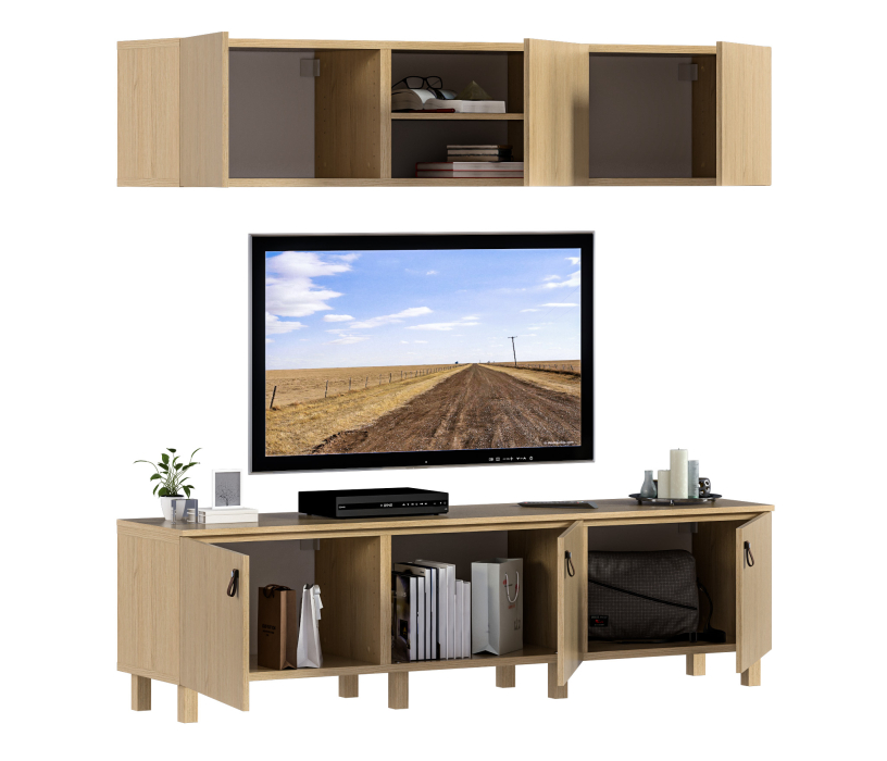 Стенки для гостиной, Гостиная (стенка) на ножках Тренд Дуб Винченца / ЛДСП Дуб Винченца