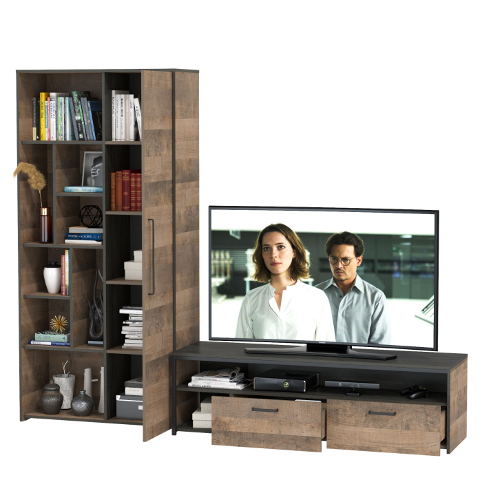 Стенки для гостиной, Тумба для ТВ и техники и шкаф-стеллаж с дверкой Трувор