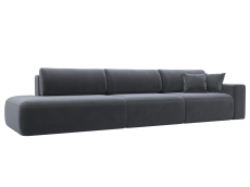Диваны еврокнижки, Диван прямой Лига-036 Модерн Лонг подлокотник справа, велюр