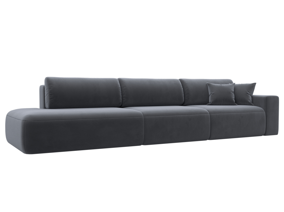 Диваны еврокнижки, Диван прямой Лига-036 Модерн Лонг подлокотник справа, велюр