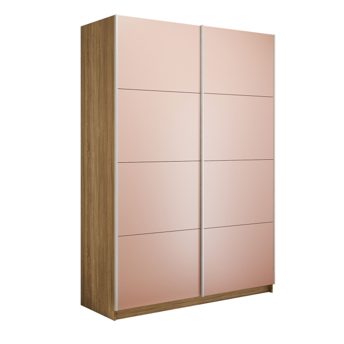 Шкафы-купе 2-х дверные, Шкаф-купе Прайм 2-х дверный Стекла пудра/Доводчики 160х57х230