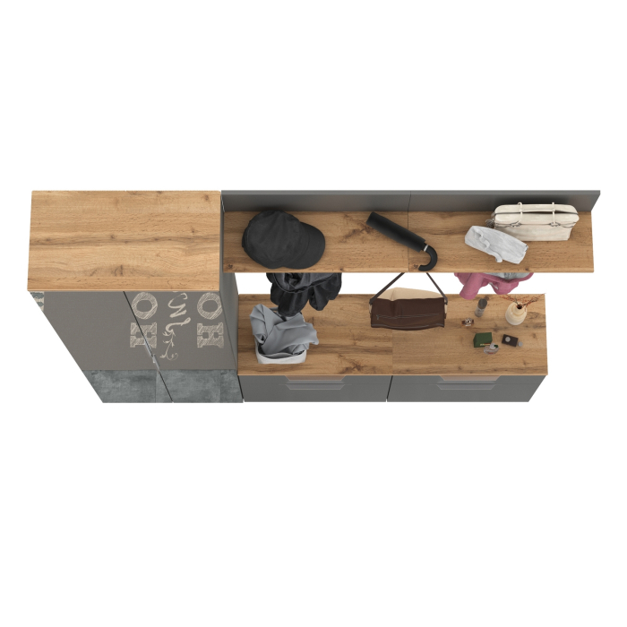 Прихожие, Шкаф для верхней одежды двери зеркало с обувницами и вешалками Октава