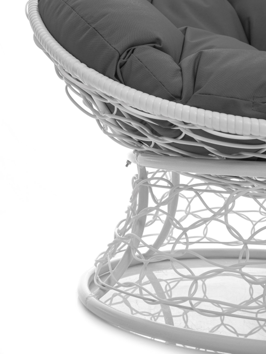 Кресла, Кресло ПАПАСАН мини с ротангом белое