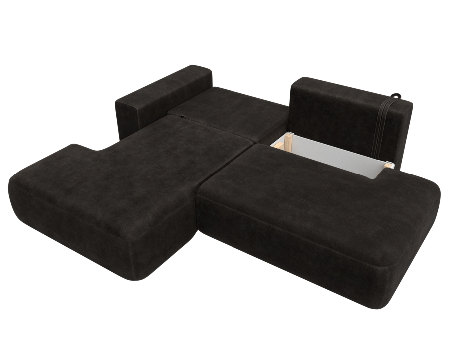 Диваны угловые в гостиную, Диван угловой Лига-036 НПБ Модерн левый угол, велюр BRUT