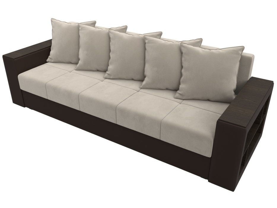 Диваны еврокнижки, Диван прямой Дубай Лайт, микровельвет/экокожа