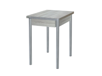 Глайдер стол обеденный Опора № 2-круглая серебристый металлик