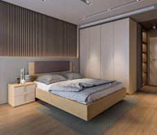 Спальные гарнитуры, Афина Спальня 1 Дуб Винченца/Кашемир серый