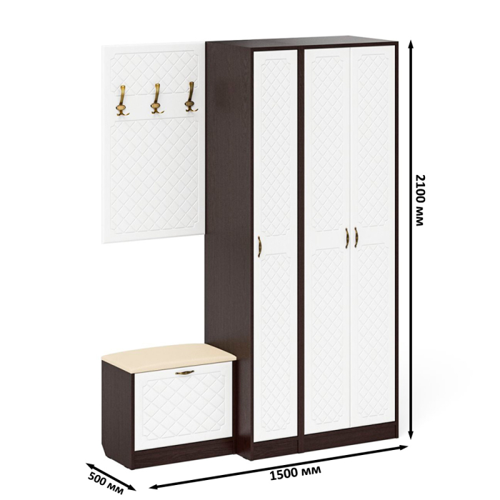 Прихожие, Мебель в прихожую П-6-500 № 47 фрезеровка ромб