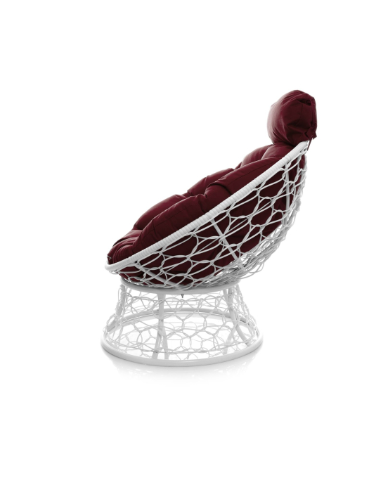 Кресла, Кресло ПАПАСАН мини с ротангом белое