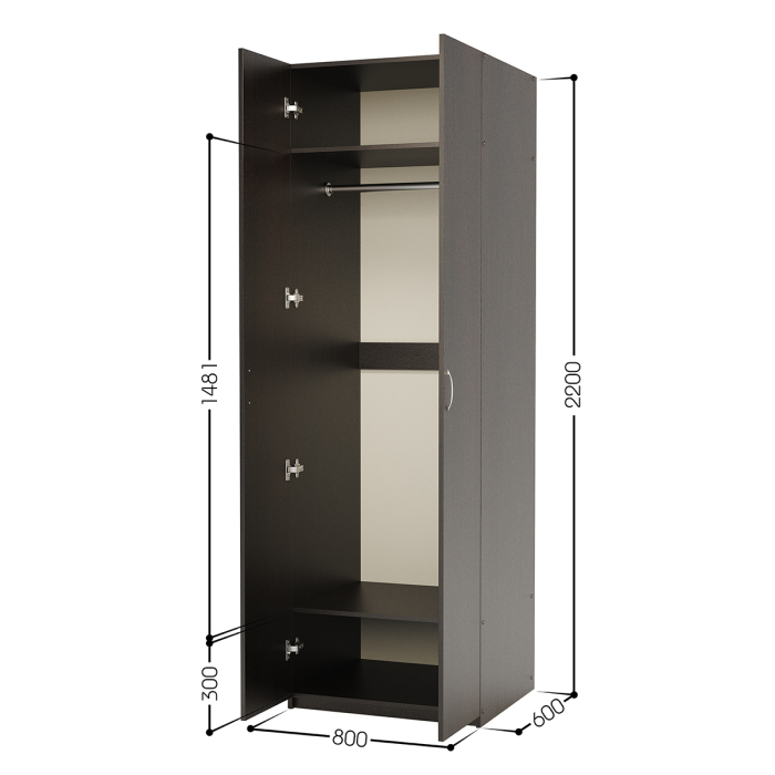 Для одежды, Шкаф для одежды ДО-2 80х60