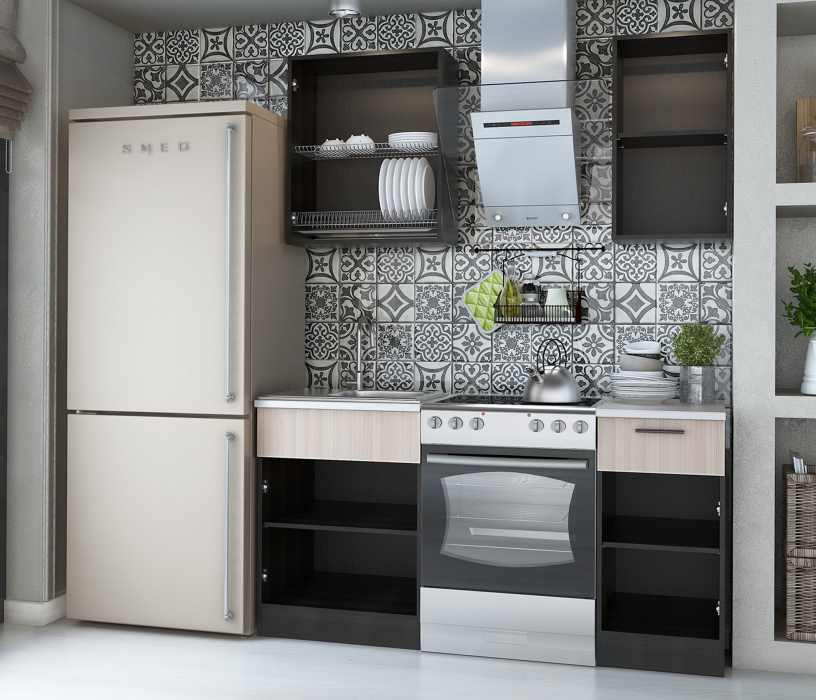 Кухонные гарнитуры, Кухня Дуэт Дуб феррара/Ясень шимо светлый