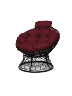 Кресла, Кресло ПАПАСАН мини с ротангом чёрное