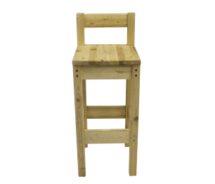 Стул барный из массива с низкой спинкой