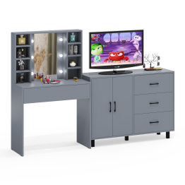 Туалетный столик с подсветкой 115 и тумба-комод 123-1204