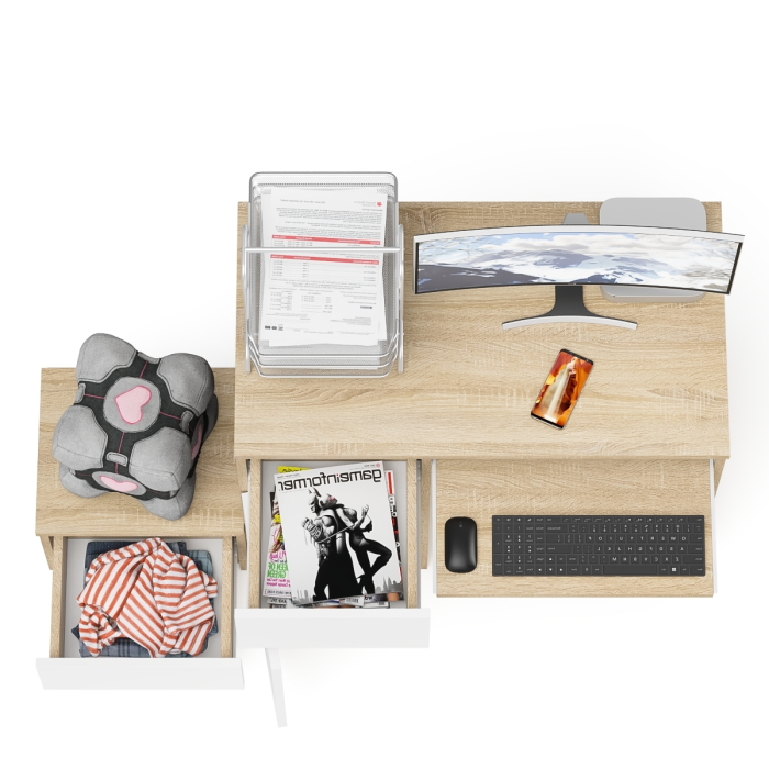 Прямые компьютерные столы, Стол компьютерный Мори МС-1 левый с тумбой