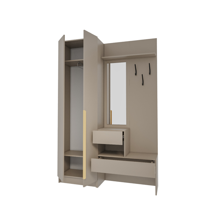 Прихожие, Прихожая Голд Бостон вешалка В1 с шкафом  600