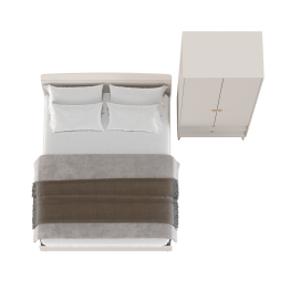 Двухспальная кровать Афина 1600 с 2-х дверным шкафом-комодом