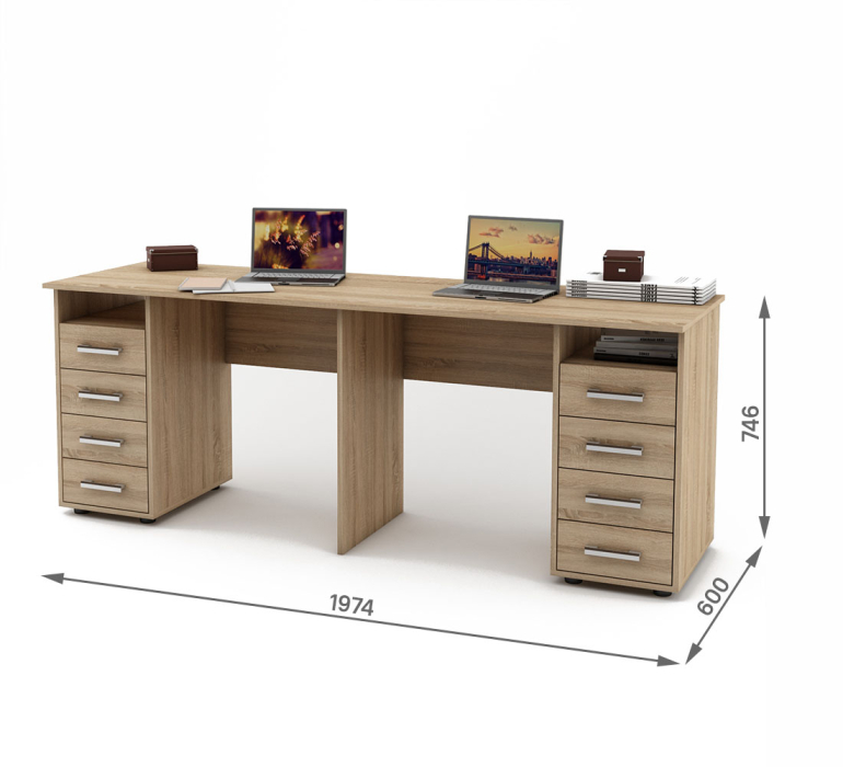 Прямые, Письменный стол Остин 18 для двоих