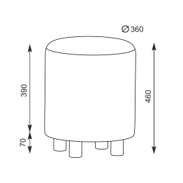 Круглая банкетка на трёх ножках Марта 6-5137