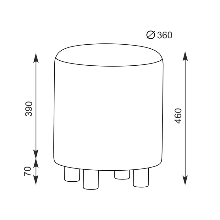 Банкетки, Круглая банкетка на трёх ножках Марта 6-5137
