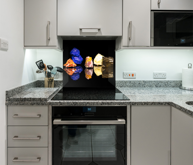 Стеновые панели, Интерьерная панель из стекла 500*600*6 мм MGF56_минералы